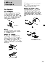 Предварительный просмотр 45 страницы Sony MDX-C800REC Operating Instructions Manual