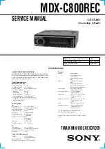 Sony MDX-C800REC Service Manual предпросмотр