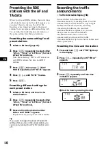 Предварительный просмотр 18 страницы Sony MDX-C8900R Operating Instructions Manual