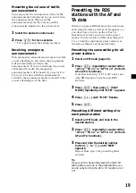 Preview for 19 page of Sony MDX-C8970R Operating Instructions Manual