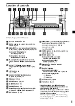 Preview for 5 page of Sony MDX-CA580 Operating Instructions Manual