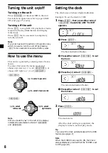 Preview for 8 page of Sony MDX-CA580 Operating Instructions Manual