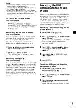 Preview for 19 page of Sony MDX-CA580 Operating Instructions Manual