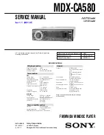 Sony MDX-CA580 Service Manual предпросмотр