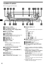 Предварительный просмотр 4 страницы Sony MDX-F5800 Operating Instructions Manual