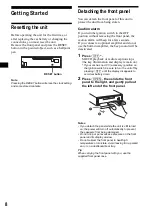 Предварительный просмотр 8 страницы Sony MDX-F5800 Operating Instructions Manual