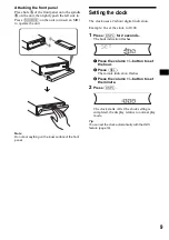 Предварительный просмотр 9 страницы Sony MDX-F5800 Operating Instructions Manual