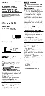 Preview for 1 page of Sony Memory Stick PRO Duo MS-MT Series Operating Instructions