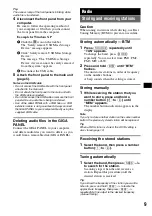 Preview for 9 page of Sony MEX 1GP - Giga Panel Radio Operating Instructions Manual