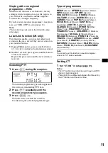 Preview for 11 page of Sony MEX 1GP - Giga Panel Radio Operating Instructions Manual