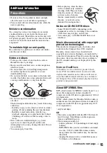 Preview for 15 page of Sony MEX 1GP - Giga Panel Radio Operating Instructions Manual