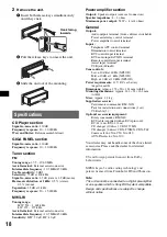 Preview for 18 page of Sony MEX 1GP - Giga Panel Radio Operating Instructions Manual