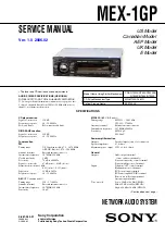 Sony MEX 1GP - Giga Panel Radio Service Manual предпросмотр