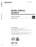 Sony MEX-1HD - Audio Library System Operating Instructions Manual preview