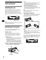 Preview for 8 page of Sony MEX-1HD - Audio Library System Operating Instructions Manual