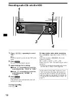 Preview for 12 page of Sony MEX-1HD - Audio Library System Operating Instructions Manual