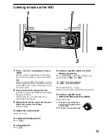 Preview for 13 page of Sony MEX-1HD - Audio Library System Operating Instructions Manual