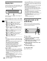 Preview for 20 page of Sony MEX-1HD - Audio Library System Operating Instructions Manual