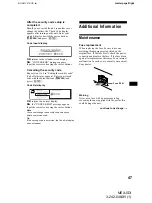 Предварительный просмотр 47 страницы Sony MEX-5DI Operating Instructions Manual