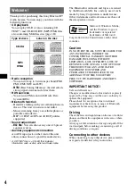 Предварительный просмотр 4 страницы Sony MEX-BT2500 Operating Instructions Manual