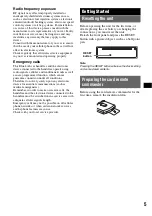 Предварительный просмотр 5 страницы Sony MEX-BT2500 Operating Instructions Manual