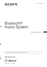 Preview for 1 page of Sony MEX-BT2750 Operating Instructions Manual