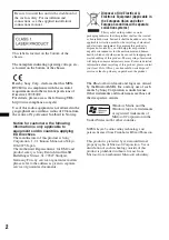 Preview for 2 page of Sony MEX-BT2800 - Bluetooth Audio System Operating Instructions Manual