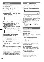 Preview for 20 page of Sony MEX-BT2800 - Bluetooth Audio System Operating Instructions Manual