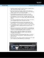 Sony MEX-BT2800 - Bluetooth Audio System Specifications preview