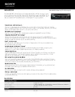 Предварительный просмотр 1 страницы Sony MEX-BT2900 Specification Sheet