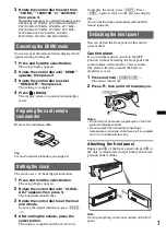 Предварительный просмотр 7 страницы Sony MEX-BT2950 Operating Instructions Manual