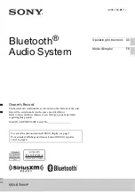 Предварительный просмотр 1 страницы Sony MEX-BT3000P Operating Instructions Manual