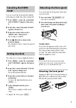 Предварительный просмотр 7 страницы Sony MEX-BT3100P Operating Instructions Manual