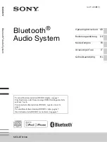 Предварительный просмотр 1 страницы Sony MEX-BT3100U Operating Instructions Manual