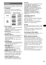 Предварительный просмотр 5 страницы Sony MEX-BT3600U Operating Instructions Manual