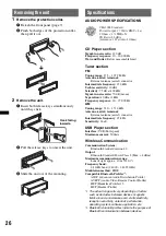 Preview for 26 page of Sony MEX-BT3700U Operating Instructions Manual