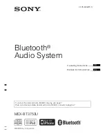 Предварительный просмотр 1 страницы Sony MEX-BT3750U Operating Instructions Manual