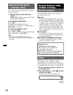 Preview for 16 page of Sony MEX-BT3750U Operating Instructions Manual