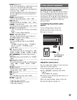 Preview for 21 page of Sony MEX-BT3750U Operating Instructions Manual