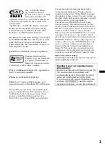 Preview for 3 page of Sony MEX-BT3800U - Bluetooth Audio System Operating Instructions Manual