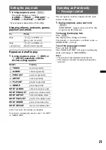 Preview for 21 page of Sony MEX-BT3800U - Bluetooth Audio System Operating Instructions Manual