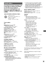 Preview for 31 page of Sony MEX-BT3800U - Bluetooth Audio System Operating Instructions Manual