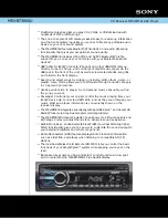 Sony MEX-BT3800U - Bluetooth Audio System Specification Sheet preview