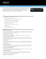 Sony MEX-BT39UW Specification Sheet preview