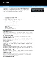 Preview for 1 page of Sony MEX-BT39UW Specification Sheet