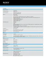 Preview for 3 page of Sony MEX-BT39UW Specification Sheet