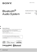 Предварительный просмотр 1 страницы Sony MEX-BT4000 Operating Instructions Manual