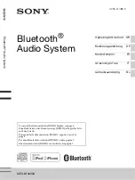 Предварительный просмотр 1 страницы Sony MEX-BT4000U Operating Instructions Manual