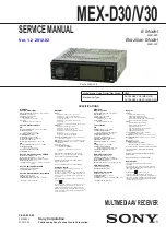 Sony MEX-D30 Service Manual preview