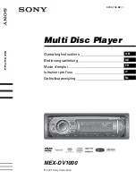 Предварительный просмотр 1 страницы Sony MEX-DV1000 - Cd/dvd Receiver, Mp3/wma Player Operating Instructions Manual